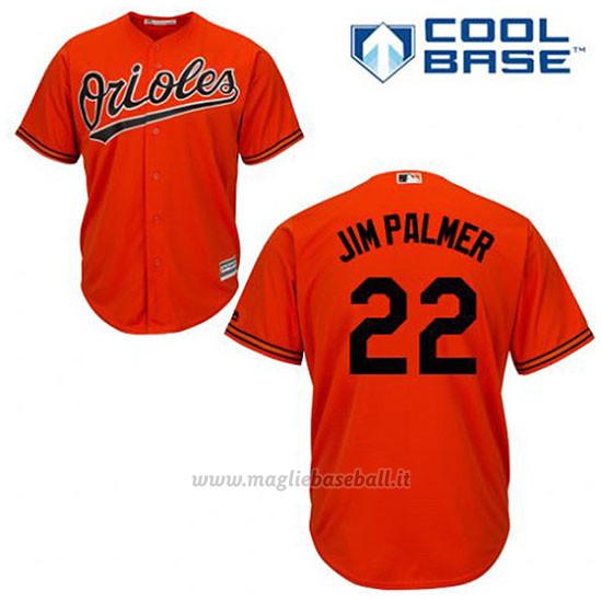Maglia Baseball Uomo Baltimore Orioles 22 Jim Palmer Arancione Alterner Cool Base